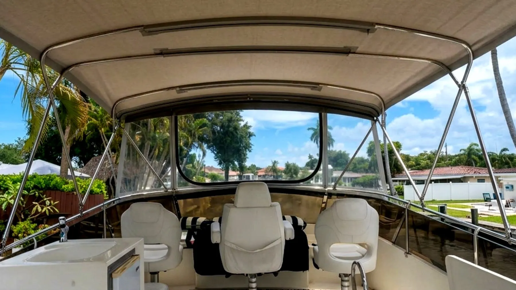 Marine canvas and enclosure work by Villegas Brothers Marine Upholstery